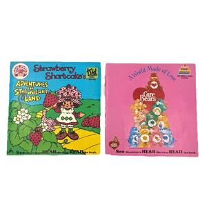 Vintage 80s Strawberry Shortcake & Care Bears Read And Hear Books & Records